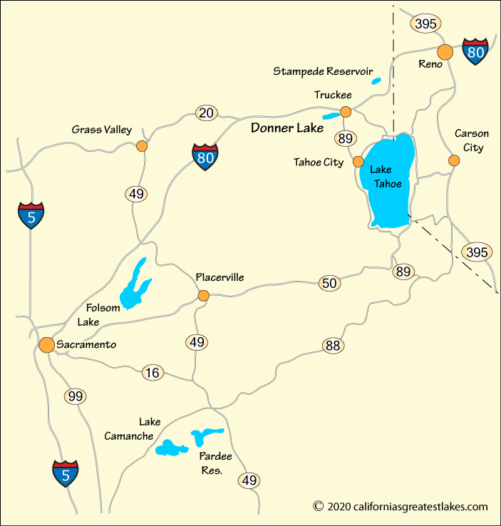 map of greater Donner Lake area, California