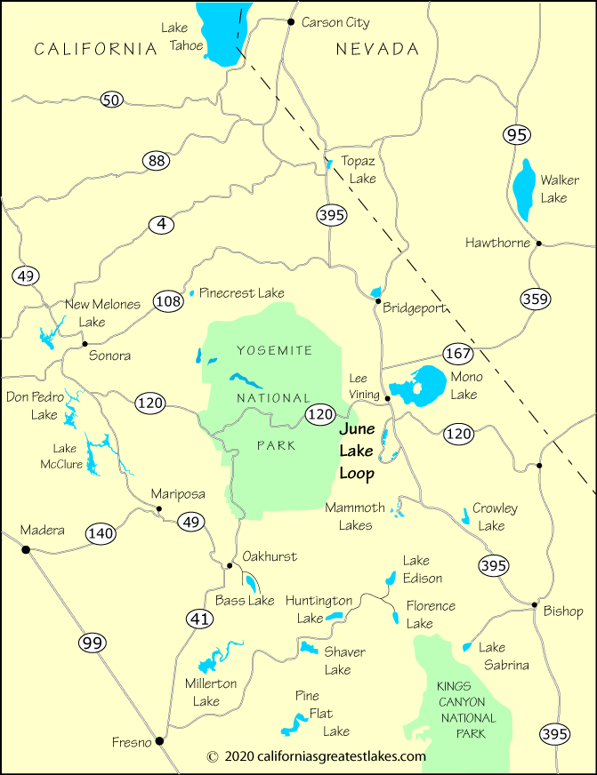 Map showing the greater June Lake area, CA