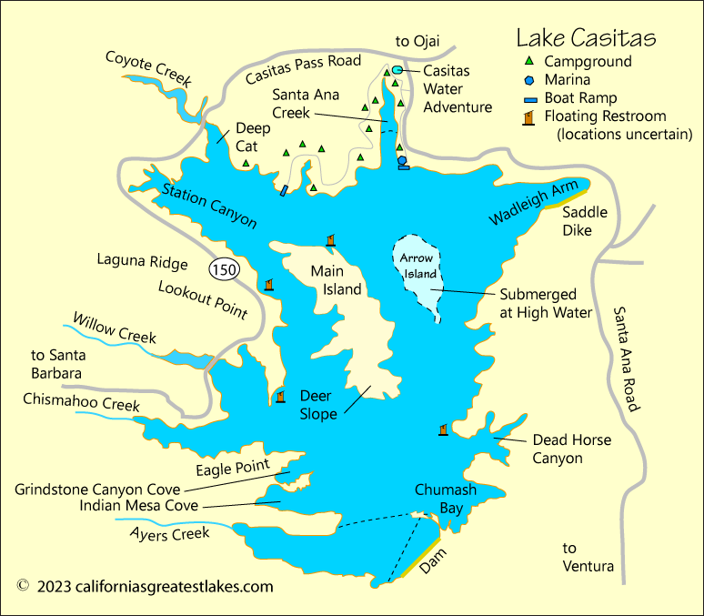 Lake Casitas map, CA
