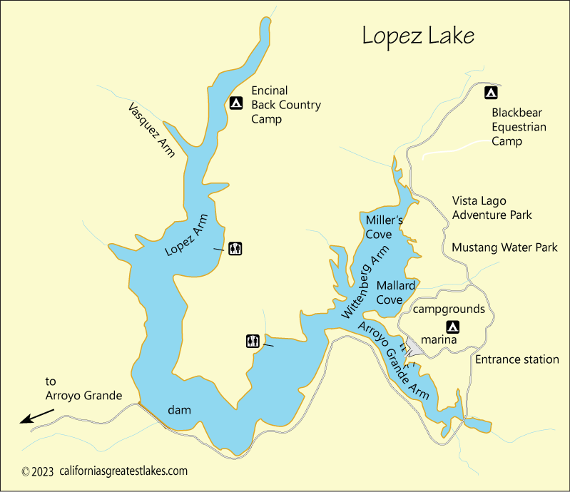 Lopez Lake  map, CA