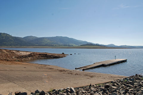 boat launch ramp, New Hogan Lake, California