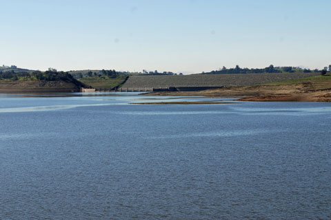 New Hogan Lake dam, California