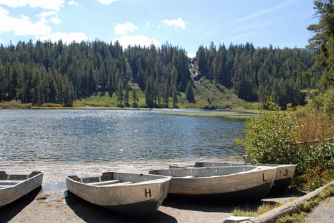 Boats at Twin Lakes, Mammoth Lakes, Mono County, California